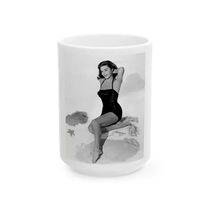 Elaine Stewart #141 (Vintage Female Icon) White Coffee Mug 15oz - Go Mug Yourself