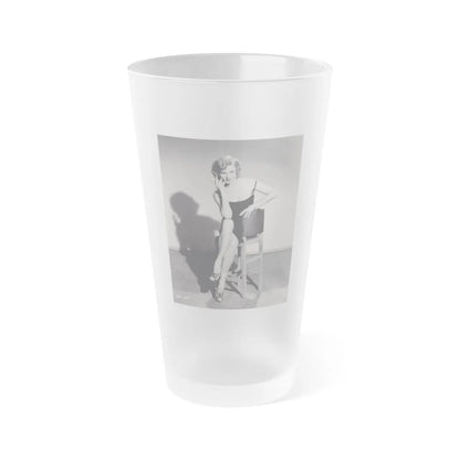 Elaine Stewart #142 (Vintage Female Icon) Frosted Pint Glass 16oz-16oz-Frosted-Go Mug Yourself