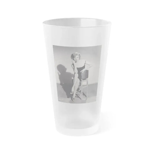Elaine Stewart #142 (Vintage Female Icon) Frosted Pint Glass 16oz 16oz Frosted - Go Mug Yourself