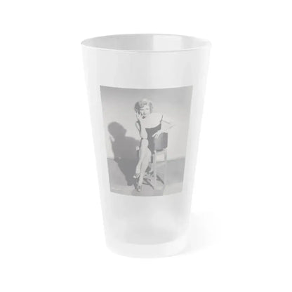 Elaine Stewart #142 (Vintage Female Icon) Frosted Pint Glass 16oz 16oz Frosted - Go Mug Yourself