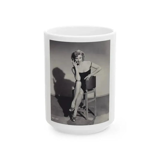 Elaine Stewart #142 (Vintage Female Icon) White Coffee Mug 15oz - Go Mug Yourself