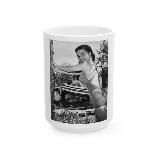 Elaine Stewart #143 (Vintage Female Icon) White Coffee Mug 15oz - Go Mug Yourself
