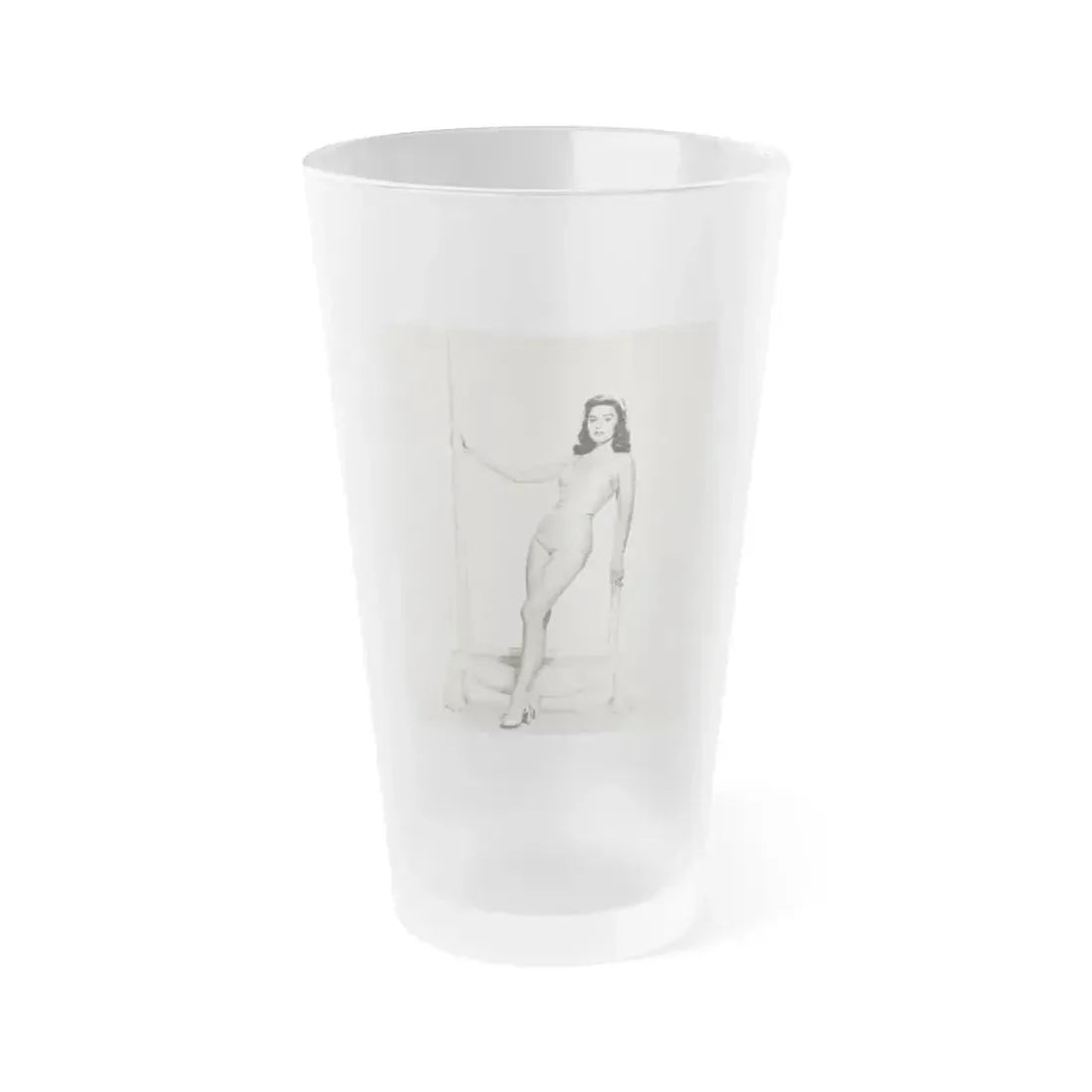 Elaine Stewart #144 (Vintage Female Icon) Frosted Pint Glass 16oz 16oz Frosted - Go Mug Yourself