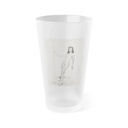 Elaine Stewart #144 (Vintage Female Icon) Frosted Pint Glass 16oz 16oz Frosted - Go Mug Yourself