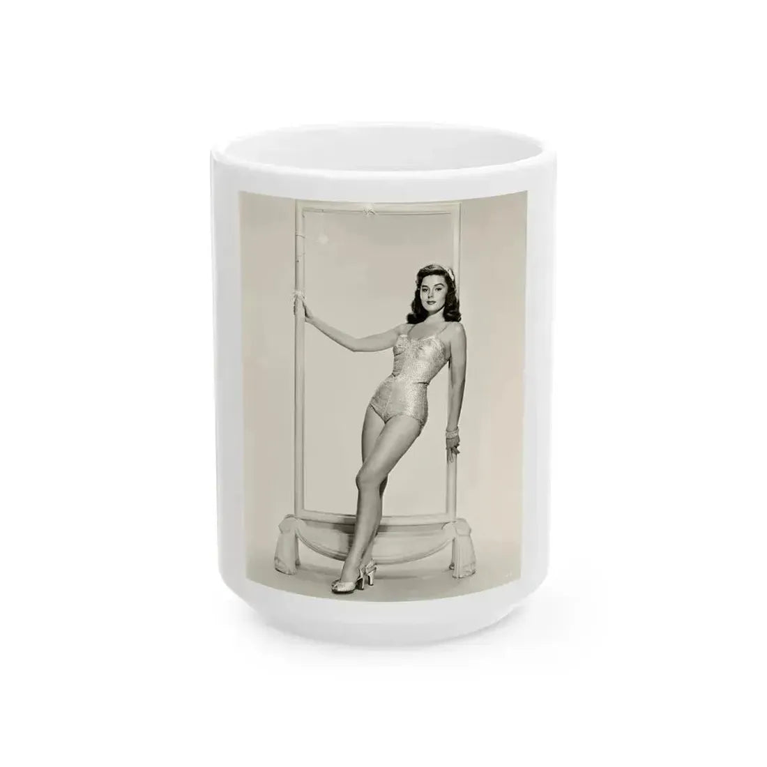 Elaine Stewart #144 (Vintage Female Icon) White Coffee Mug 15oz - Go Mug Yourself