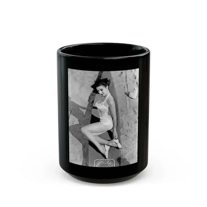 Elaine Stewart #145 (Vintage Female Icon) Black Coffee Mug 15oz - Go Mug Yourself