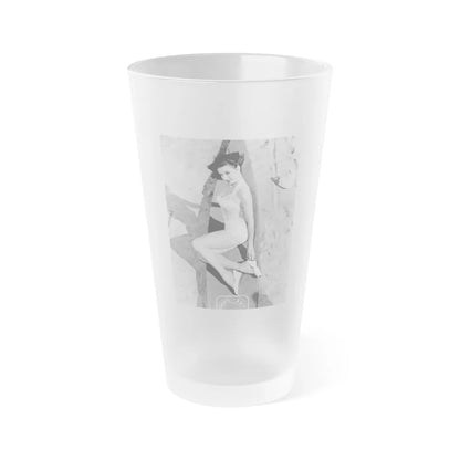 Elaine Stewart #145 (Vintage Female Icon) Frosted Pint Glass 16oz-16oz-Frosted-Go Mug Yourself