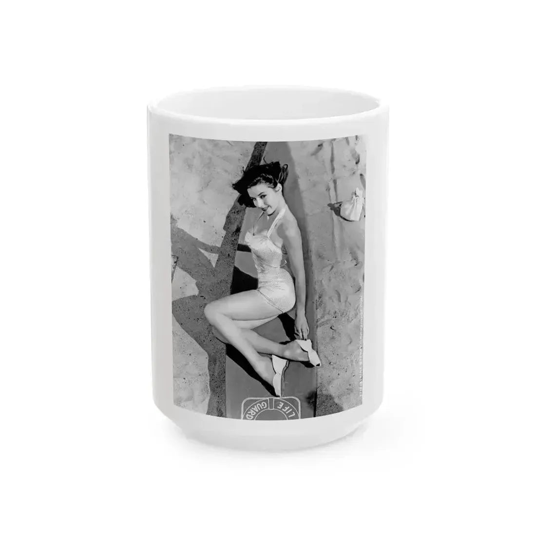 Elaine Stewart #145 (Vintage Female Icon) White Coffee Mug 15oz - Go Mug Yourself