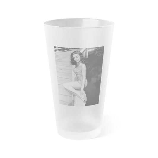 Elaine Stewart #146 (Vintage Female Icon) Frosted Pint Glass 16oz-16oz-Frosted-Go Mug Yourself