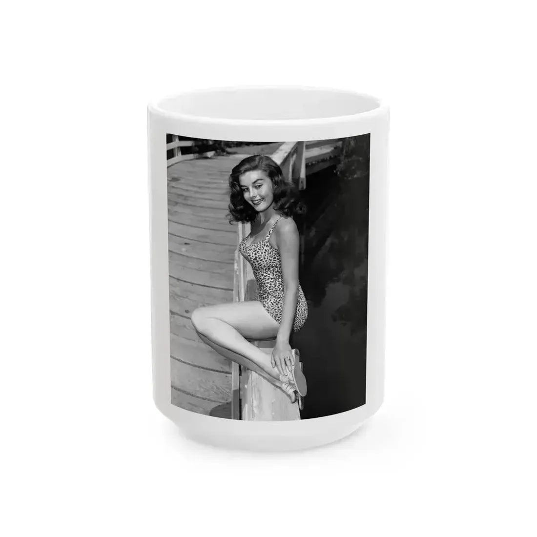 Elaine Stewart #146 (Vintage Female Icon) White Coffee Mug 15oz - Go Mug Yourself