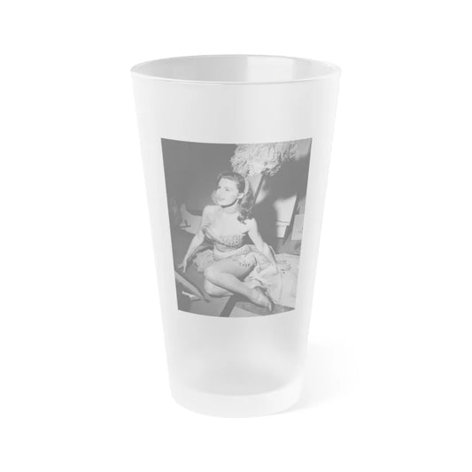 Elaine Stewart #147 (Vintage Female Icon) Frosted Pint Glass 16oz-16oz-Frosted-Go Mug Yourself