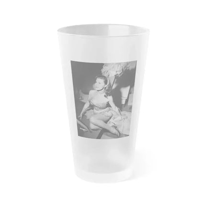 Elaine Stewart #147 (Vintage Female Icon) Frosted Pint Glass 16oz 16oz Frosted - Go Mug Yourself
