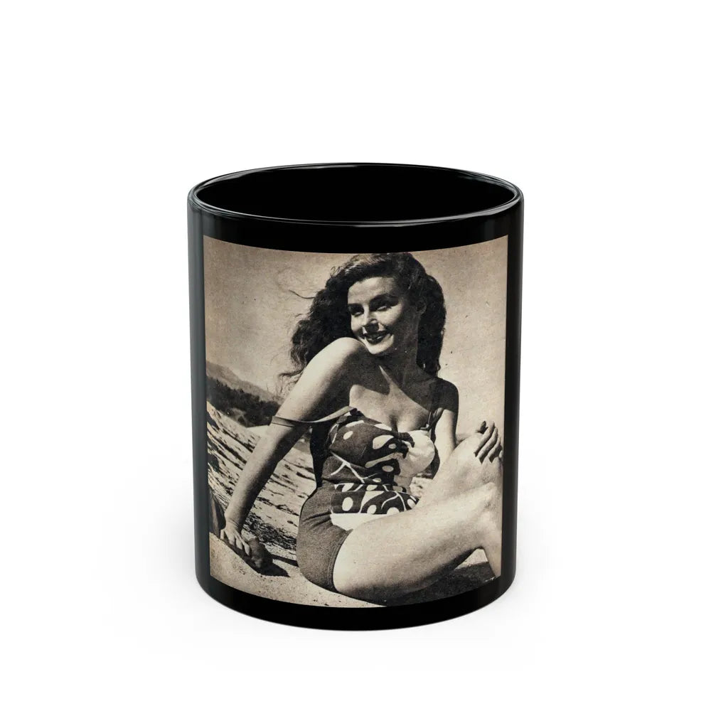 Elaine Stewart #155 (Vintage Female Icon) Black Coffee Mug-11oz-Go Mug Yourself