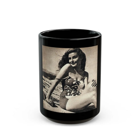 Elaine Stewart #155 (Vintage Female Icon) Black Coffee Mug-15oz-Go Mug Yourself