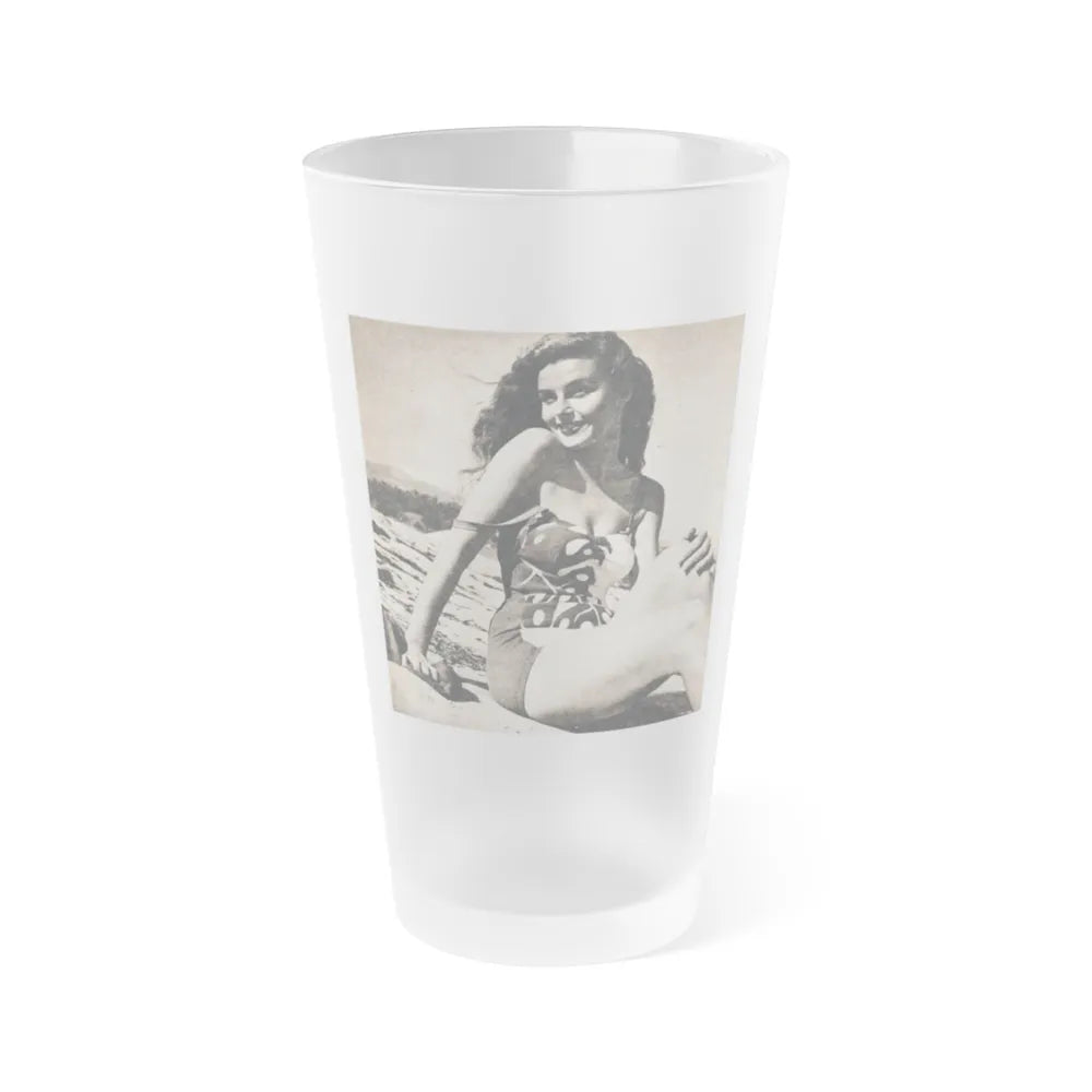 Elaine Stewart #155 (Vintage Female Icon) Frosted Pint Glass 16oz-16oz-Frosted-Go Mug Yourself