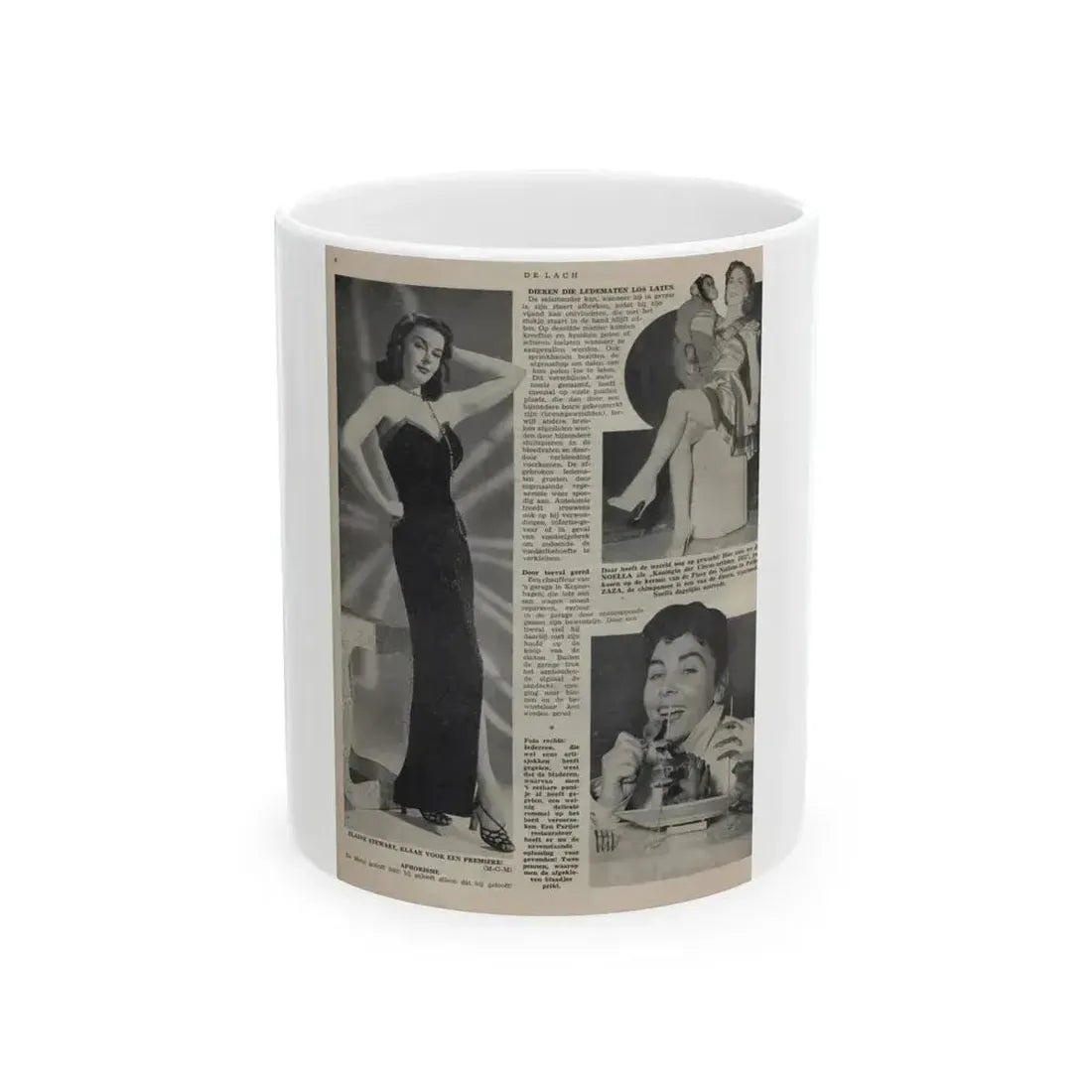 Elaine Stewart #161 (Vintage Female Icon) White Coffee Mug 11oz - Go Mug Yourself
