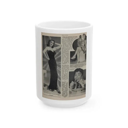 Elaine Stewart #161 (Vintage Female Icon) White Coffee Mug 15oz - Go Mug Yourself