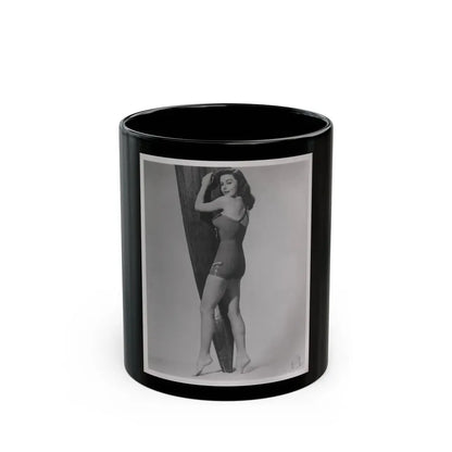 Elaine Stewart #162 - Negative Struck B&W 8x10 50's Era Full Body 1 Piece Swimsuit Cheesecake HQ Photo (Vintage Female Icon) Black Coffee Mug 11oz - Go Mug Yourself