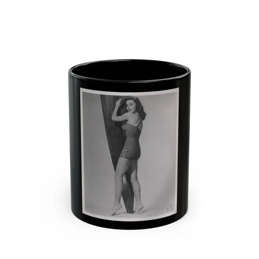 Elaine Stewart #162 - Negative Struck B&W 8x10 50's Era Full Body 1 Piece Swimsuit Cheesecake HQ Photo (Vintage Female Icon) Black Coffee Mug 11oz - Go Mug Yourself