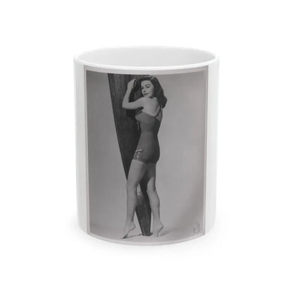 Elaine Stewart #162 - Negative Struck B&W 8x10 50's Era Full Body 1 Piece Swimsuit Cheesecake HQ Photo (Vintage Female Icon) White Coffee Mug 11oz - Go Mug Yourself