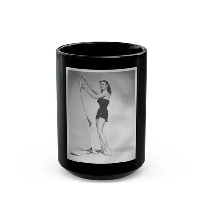 Elaine Stewart #163 - Negative Struck B&W 8x10 50's Era Full Body 1 Piece Swimsuit Cheesecake HQ Photo (Vintage Female Icon) Black Coffee Mug 15oz - Go Mug Yourself