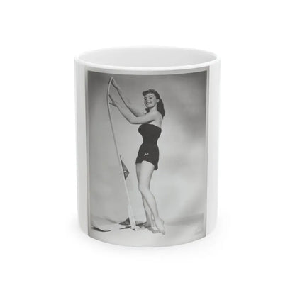 Elaine Stewart #163 - Negative Struck B&W 8x10 50's Era Full Body 1 Piece Swimsuit Cheesecake HQ Photo (Vintage Female Icon) White Coffee Mug 11oz - Go Mug Yourself