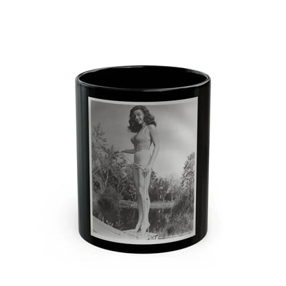 Elaine Stewart #164 - Negative Struck B&W 8x10 50's Era Full Body 1 Piece Swimsuit Cheesecake HQ Photo (Vintage Female Icon) Black Coffee Mug 11oz - Go Mug Yourself