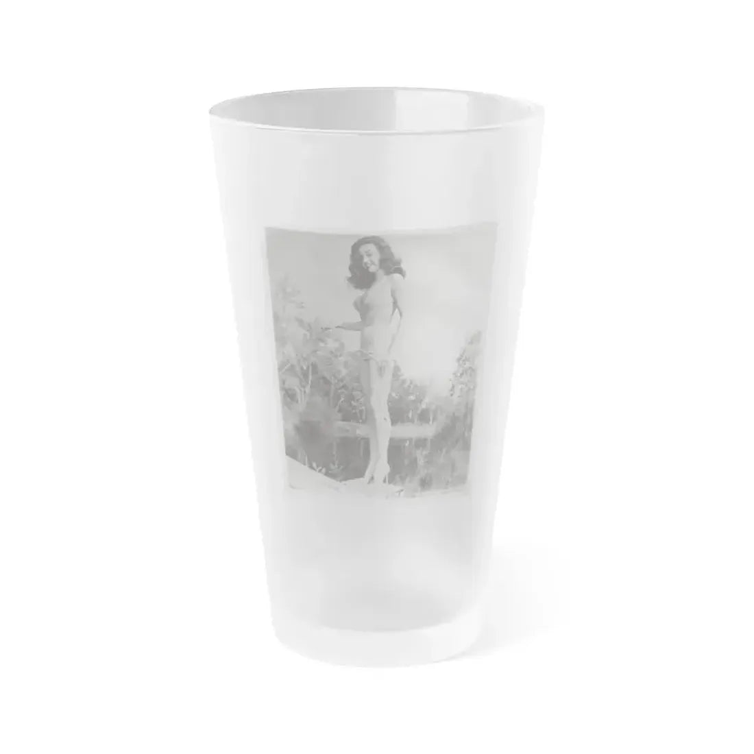 Elaine Stewart #164 - Negative Struck B&W 8x10 50's Era Full Body 1 Piece Swimsuit Cheesecake HQ Photo (Vintage Female Icon) Frosted Pint Glass 16oz 16oz Frosted - Go Mug Yourself