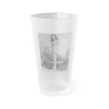 Elaine Stewart #164 - Negative Struck B&W 8x10 50's Era Full Body 1 Piece Swimsuit Cheesecake HQ Photo (Vintage Female Icon) Frosted Pint Glass 16oz 16oz Frosted - Go Mug Yourself