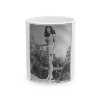 Elaine Stewart #164 - Negative Struck B&W 8x10 50's Era Full Body 1 Piece Swimsuit Cheesecake HQ Photo (Vintage Female Icon) White Coffee Mug 11oz - Go Mug Yourself