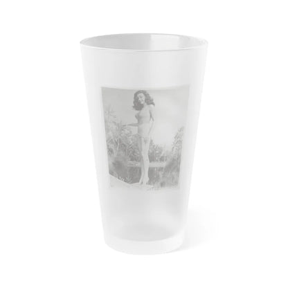 Elaine Stewart #164 - Negative Struck B&W 8x10 50's Era Full Body 1 Piece Swimsuit Cheesecake HQ Photo (Vintage Female Icon) Frosted Pint Glass 16oz-16oz-Frosted-Go Mug Yourself