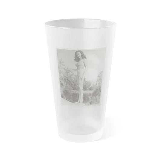 Elaine Stewart #164 - Negative Struck B&W 8x10 50's Era Full Body 1 Piece Swimsuit Cheesecake HQ Photo (Vintage Female Icon) Frosted Pint Glass 16oz-16oz-Frosted-Go Mug Yourself