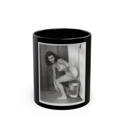 Elaine Stewart #165 - Negative Struck B&W 8x10 50's Era Full Body 1 Piece Swimsuit Cheesecake HQ Photo (Vintage Female Icon) Black Coffee Mug 11oz - Go Mug Yourself