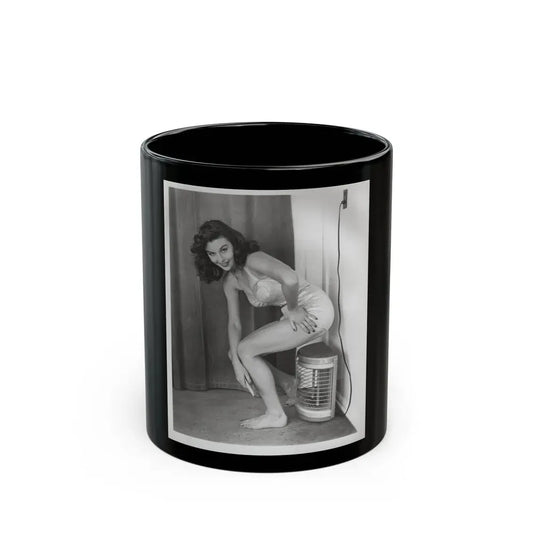 Elaine Stewart #165 - Negative Struck B&W 8x10 50's Era Full Body 1 Piece Swimsuit Cheesecake HQ Photo (Vintage Female Icon) Black Coffee Mug 11oz - Go Mug Yourself