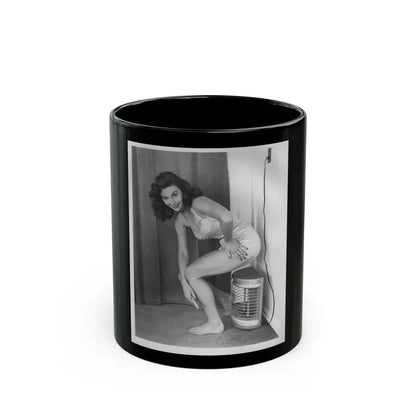 Elaine Stewart #165 - Negative Struck B&W 8x10 50's Era Full Body 1 Piece Swimsuit Cheesecake HQ Photo (Vintage Female Icon) Black Coffee Mug 11oz - Go Mug Yourself