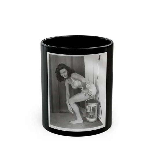 Elaine Stewart #165 - Negative Struck B&W 8x10 50's Era Full Body 1 Piece Swimsuit Cheesecake HQ Photo (Vintage Female Icon) Black Coffee Mug 11oz - Go Mug Yourself