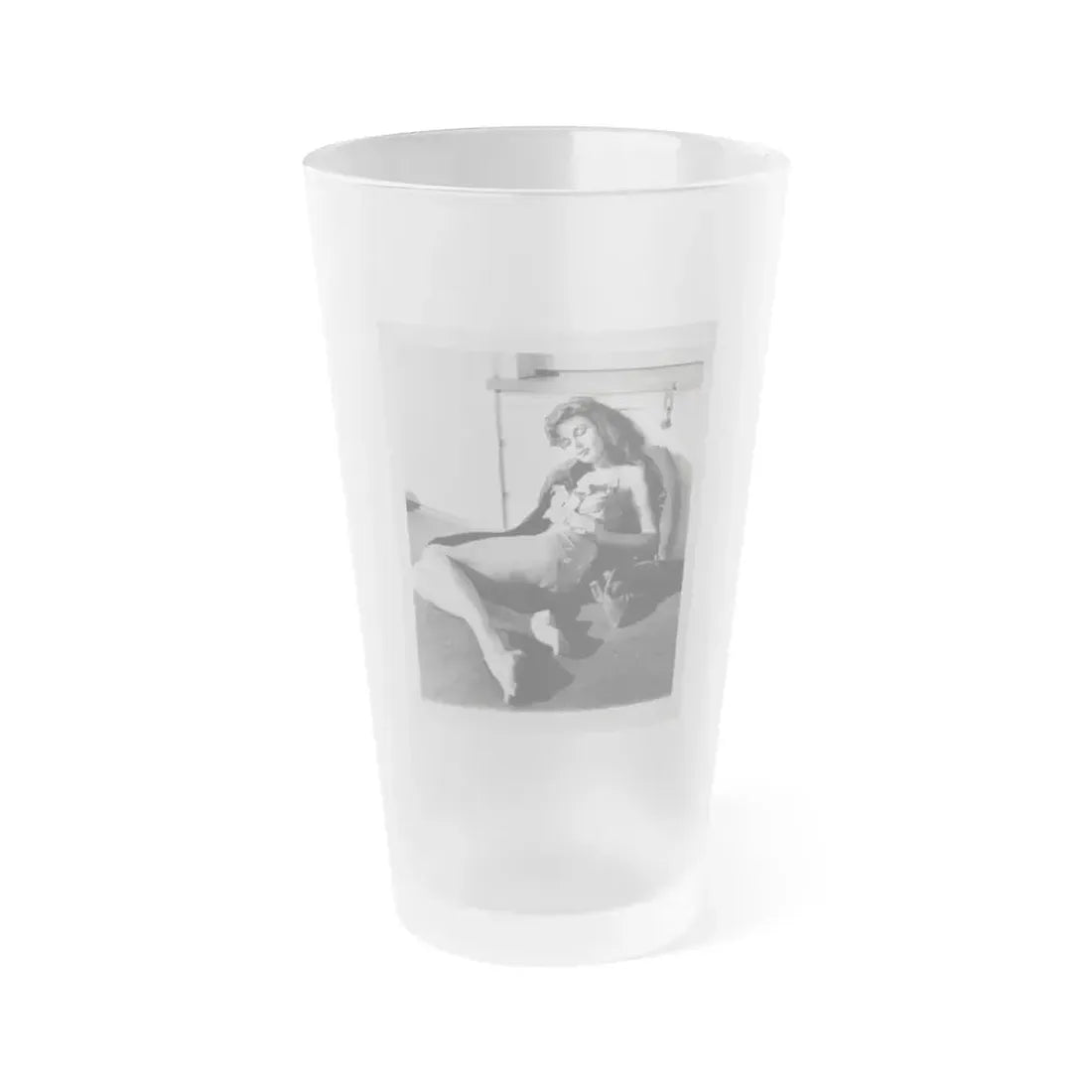 Elaine Stewart #166 - Negative Struck B&W 8x10 50's Era Full Body 1 Piece Swimsuit Cheesecake HQ Photo (Vintage Female Icon) Frosted Pint Glass 16oz 16oz Frosted - Go Mug Yourself