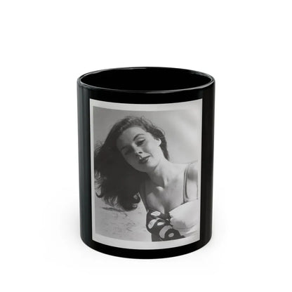 Elaine Stewart #167 - Negative Struck B&W 8x10 50's Head & Upper Body Body 1 Piece Swimsuit Cheesecake HQ Photo (Vintage Female Icon) Black Coffee Mug 11oz - Go Mug Yourself