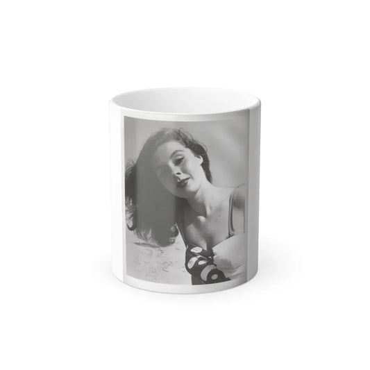 Elaine Stewart #167 - Negative Struck B&W 8x10 50's Head & Upper Body Body 1 Piece Swimsuit Cheesecake HQ Photo (Vintage Female Icon) Color Changing Coffee Mug 11oz - Go Mug Yourself