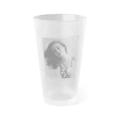 Elaine Stewart #167 - Negative Struck B&W 8x10 50's Head & Upper Body Body 1 Piece Swimsuit Cheesecake HQ Photo (Vintage Female Icon) Frosted Pint Glass 16oz 16oz Frosted - Go Mug Yourself