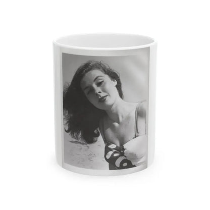 Elaine Stewart #167 - Negative Struck B&W 8x10 50's Head & Upper Body Body 1 Piece Swimsuit Cheesecake HQ Photo (Vintage Female Icon) White Coffee Mug 11oz - Go Mug Yourself