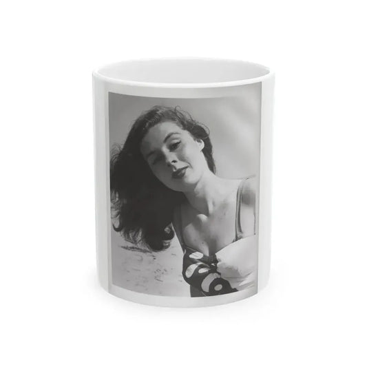 Elaine Stewart #167 - Negative Struck B&W 8x10 50's Head & Upper Body Body 1 Piece Swimsuit Cheesecake HQ Photo (Vintage Female Icon) White Coffee Mug 11oz - Go Mug Yourself