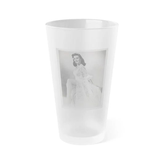 Elaine Stewart #168 - Negative Struck B&W 8x10 50's Era Full Body Glamour Dress HQ Photo (Vintage Female Icon) Frosted Pint Glass 16oz-16oz-Frosted-Go Mug Yourself