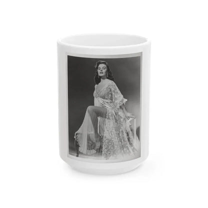Elaine Stewart #169 - Negative Struck B&W 8x10 50's Era Full Body Glamour Dress HQ Photo (Vintage Female Icon) White Coffee Mug 15oz - Go Mug Yourself