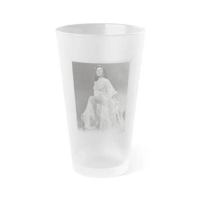 Elaine Stewart #169 - Negative Struck B&W 8x10 50's Era Full Body Glamour Dress HQ Photo (Vintage Female Icon) Frosted Pint Glass 16oz-16oz-Frosted-Go Mug Yourself