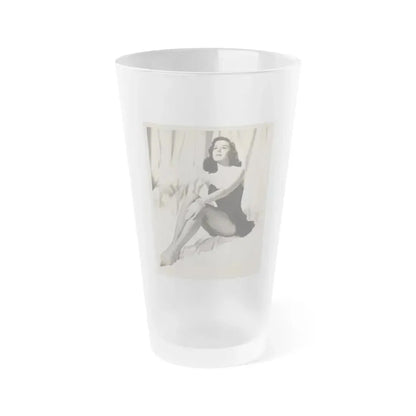 Elaine Stewart #170 - Vintage B&W 8x10 50's Era Full Body Glamour Fishnet Stockings Photo (Vintage Female Icon) Frosted Pint Glass 16oz 16oz Frosted - Go Mug Yourself