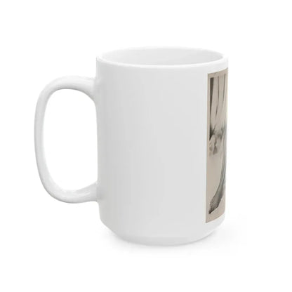 Elaine Stewart #170 - Vintage B&W 8x10 50's Era Full Body Glamour Fishnet Stockings Photo (Vintage Female Icon) White Coffee Mug - Go Mug Yourself