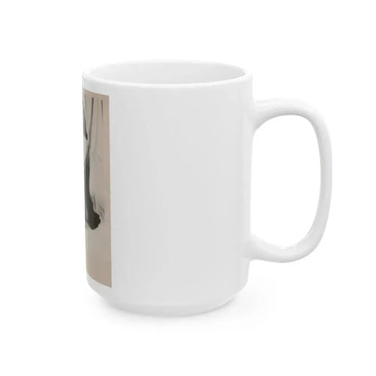 Elaine Stewart #170 - Vintage B&W 8x10 50's Era Full Body Glamour Fishnet Stockings Photo (Vintage Female Icon) White Coffee Mug - Go Mug Yourself
