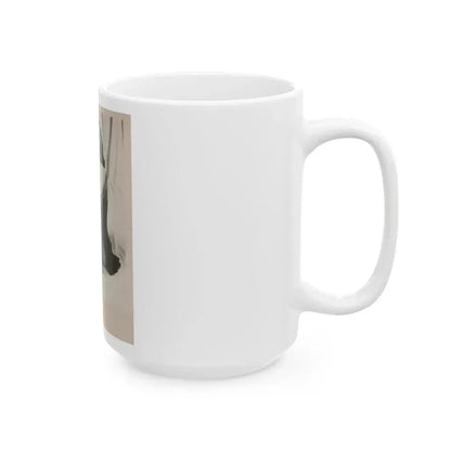 Elaine Stewart #170 - Vintage B&W 8x10 50's Era Full Body Glamour Fishnet Stockings Photo (Vintage Female Icon) White Coffee Mug - Go Mug Yourself