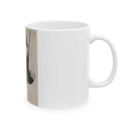 Elaine Stewart #170 - Vintage B&W 8x10 50's Era Full Body Glamour Fishnet Stockings Photo (Vintage Female Icon) White Coffee Mug - Go Mug Yourself